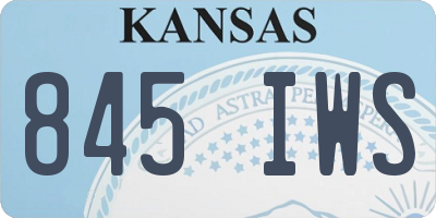 KS license plate 845IWS