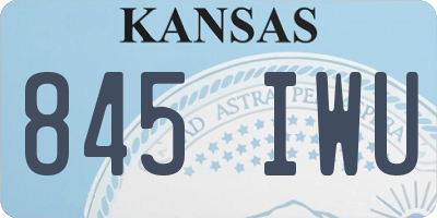 KS license plate 845IWU