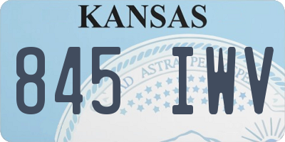 KS license plate 845IWV