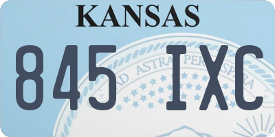 KS license plate 845IXC