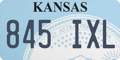 KS license plate 845IXL