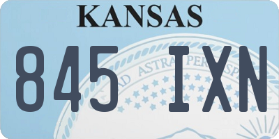 KS license plate 845IXN