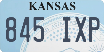 KS license plate 845IXP