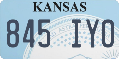 KS license plate 845IYO
