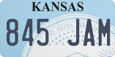 KS license plate 845JAM