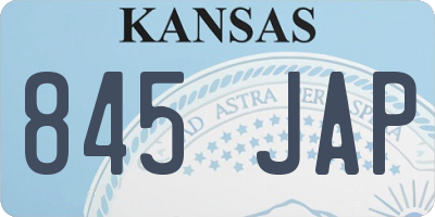KS license plate 845JAP