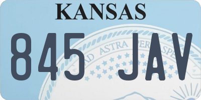 KS license plate 845JAV