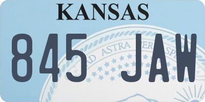 KS license plate 845JAW