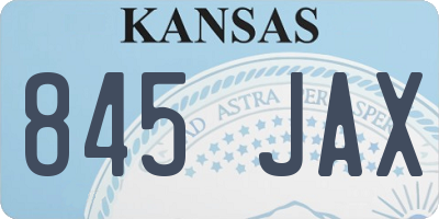 KS license plate 845JAX