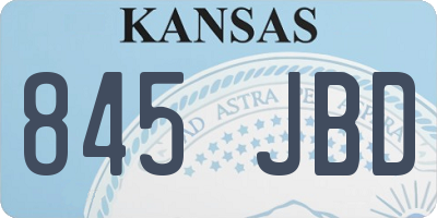 KS license plate 845JBD
