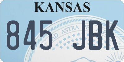 KS license plate 845JBK