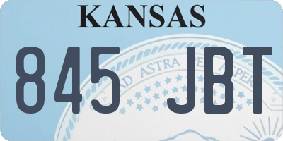 KS license plate 845JBT