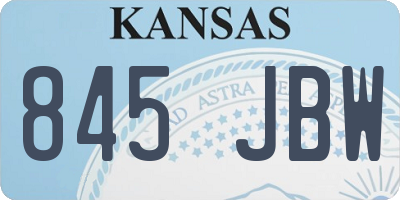 KS license plate 845JBW