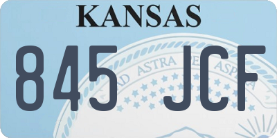 KS license plate 845JCF