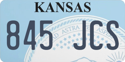 KS license plate 845JCS