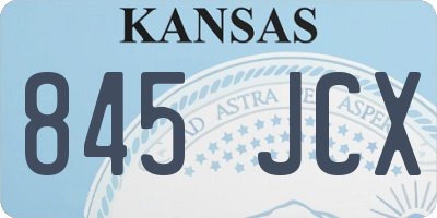 KS license plate 845JCX