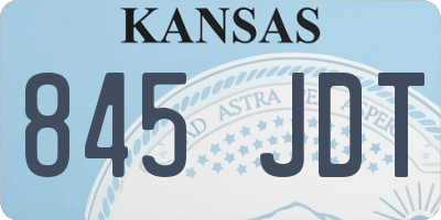 KS license plate 845JDT