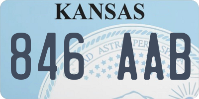 KS license plate 846AAB