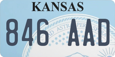 KS license plate 846AAD