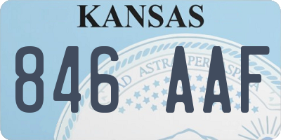 KS license plate 846AAF