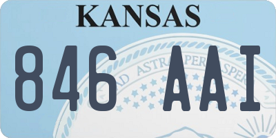 KS license plate 846AAI