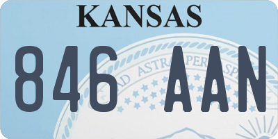 KS license plate 846AAN