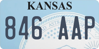 KS license plate 846AAP