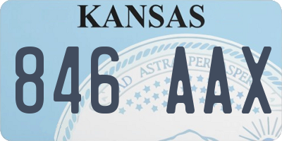 KS license plate 846AAX