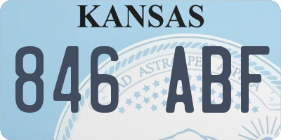 KS license plate 846ABF