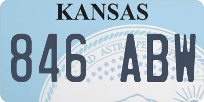 KS license plate 846ABW