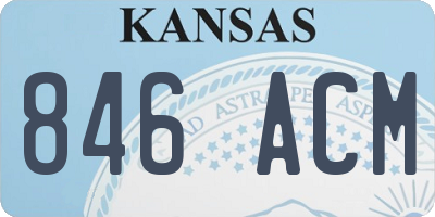 KS license plate 846ACM