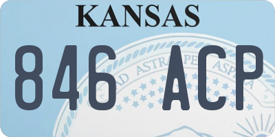 KS license plate 846ACP
