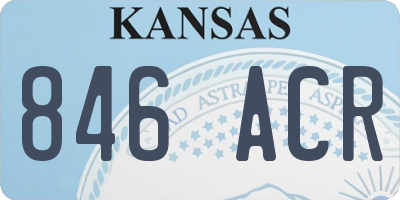 KS license plate 846ACR