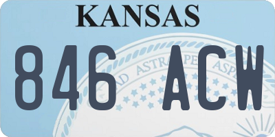 KS license plate 846ACW