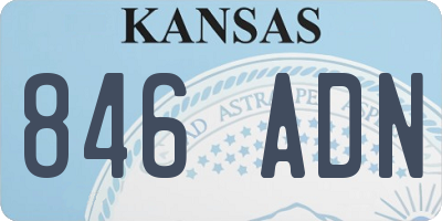 KS license plate 846ADN