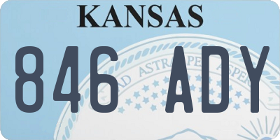 KS license plate 846ADY