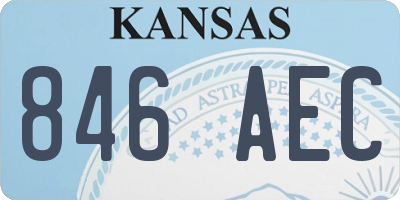 KS license plate 846AEC