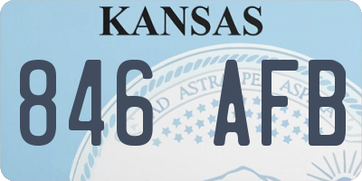 KS license plate 846AFB