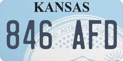 KS license plate 846AFD