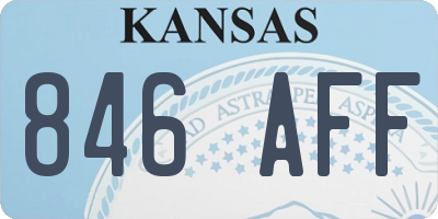 KS license plate 846AFF