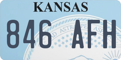 KS license plate 846AFH