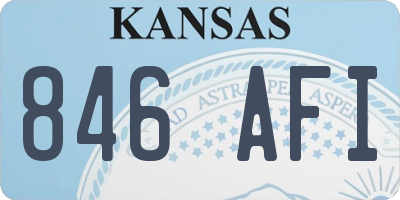 KS license plate 846AFI
