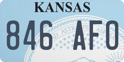 KS license plate 846AFO