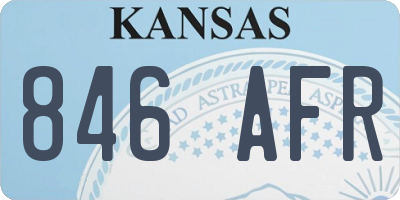KS license plate 846AFR