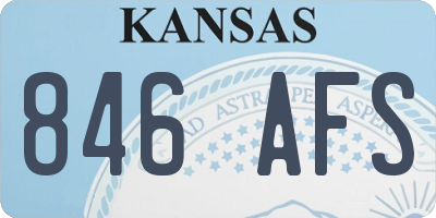 KS license plate 846AFS