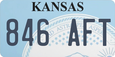 KS license plate 846AFT