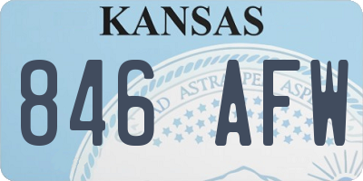 KS license plate 846AFW