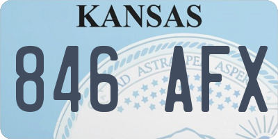 KS license plate 846AFX