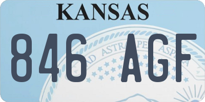KS license plate 846AGF