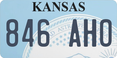 KS license plate 846AHO